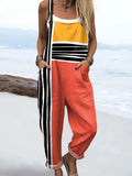 Chic Metro Pop Jumpsuit with Bold Color Block Design