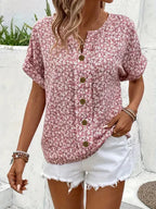 Amira™ - Floral Print Button-Up Shirt