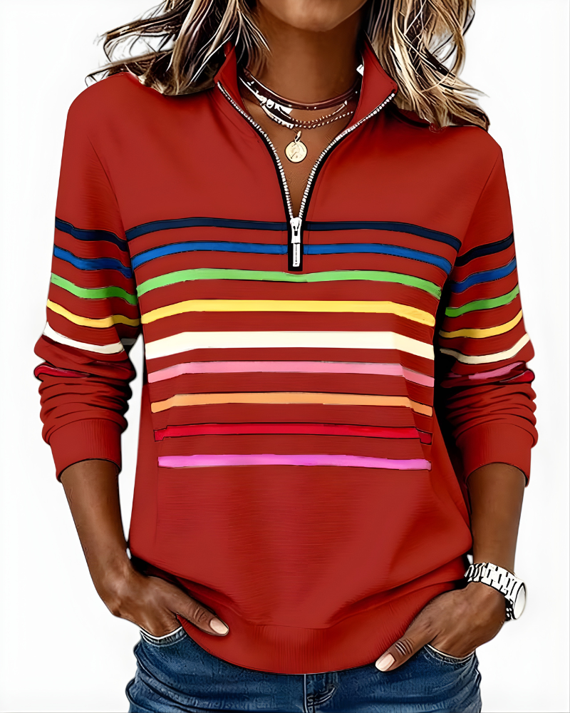Raina™ Striped Zip-Up Hoodie