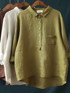 Stella™ Women's Long Sleeve Linen Blouse