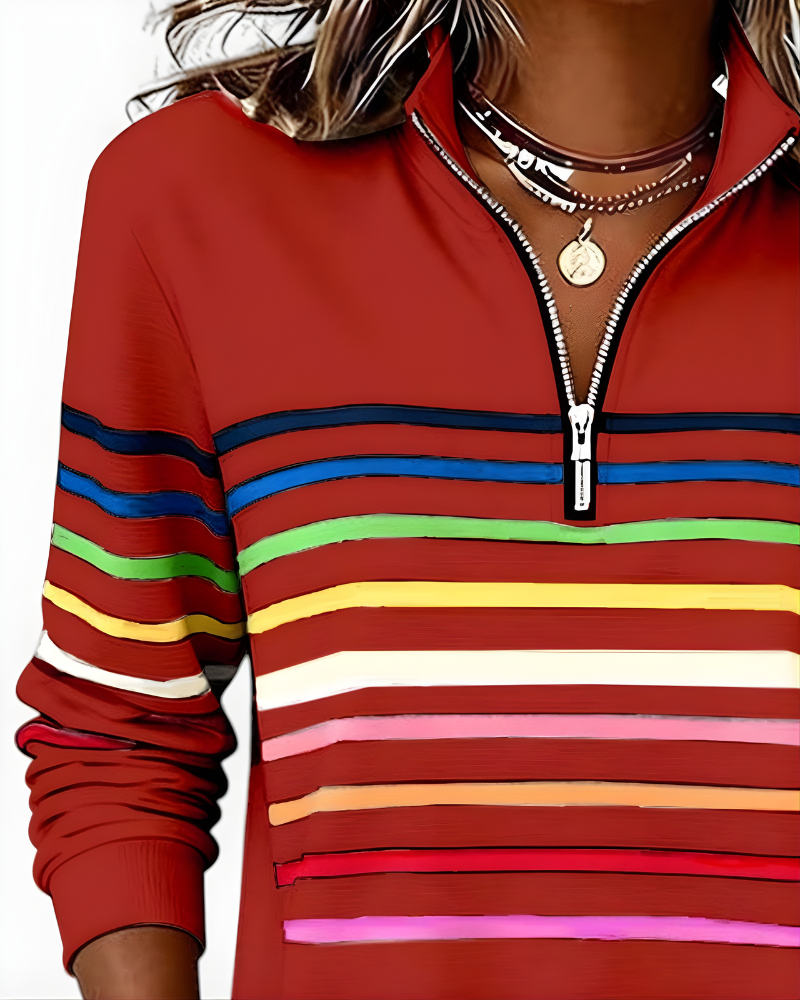 Raina™ Striped Zip-Up Hoodie
