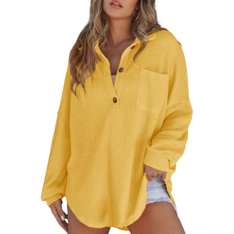 Nova™ Lightweight Casual V-Neck Button Tunic Blouse