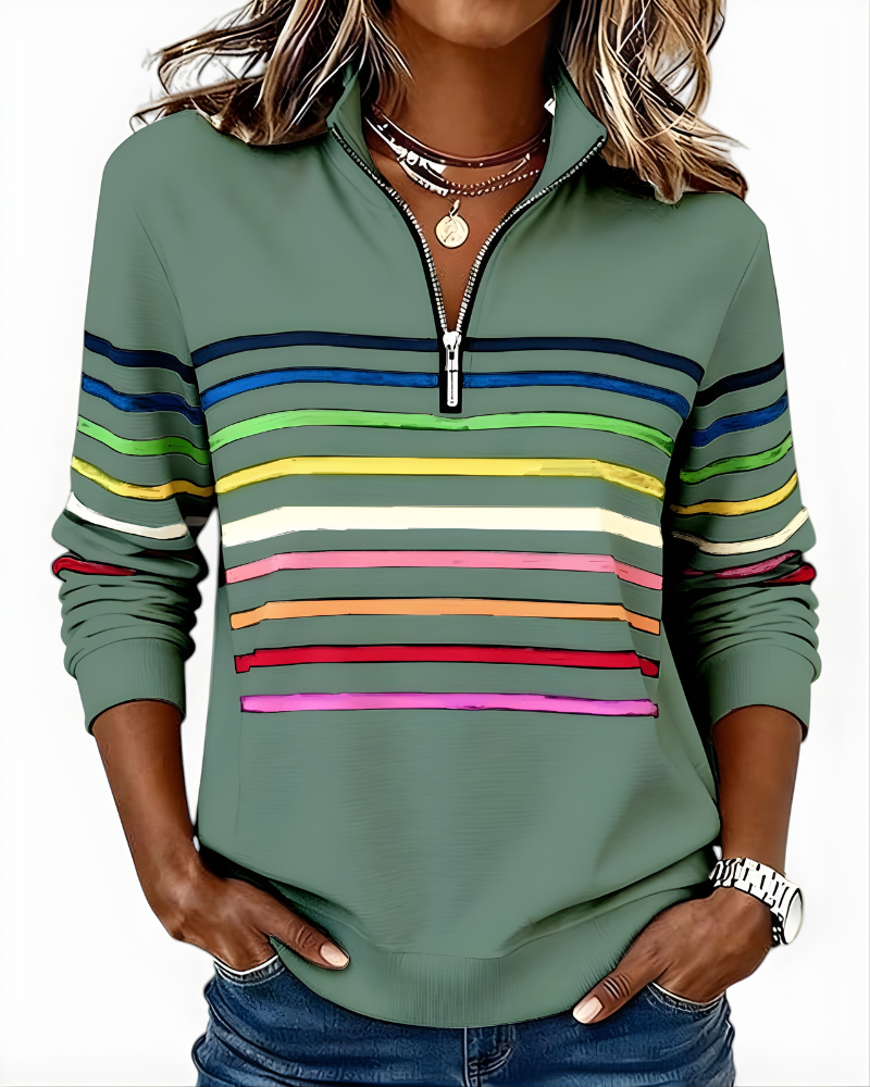 Raina™ Striped Zip-Up Hoodie