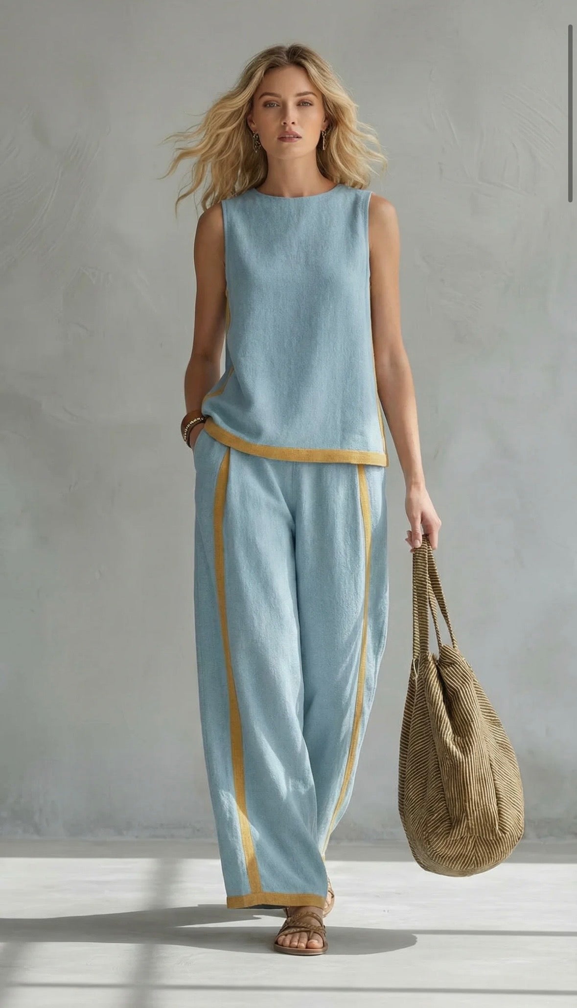 Leslie™ Elegant Linen Two-Piece Set