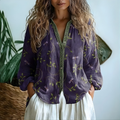 Toinette™ Retro Leaf Print Blouse