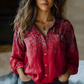 Vintage-Inspired Printed Blouse by Natalie™