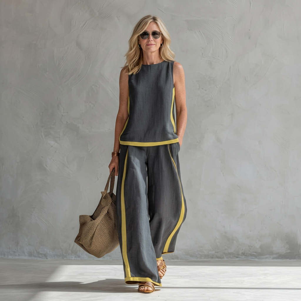 Leslie™ Elegant Linen Two-Piece Set