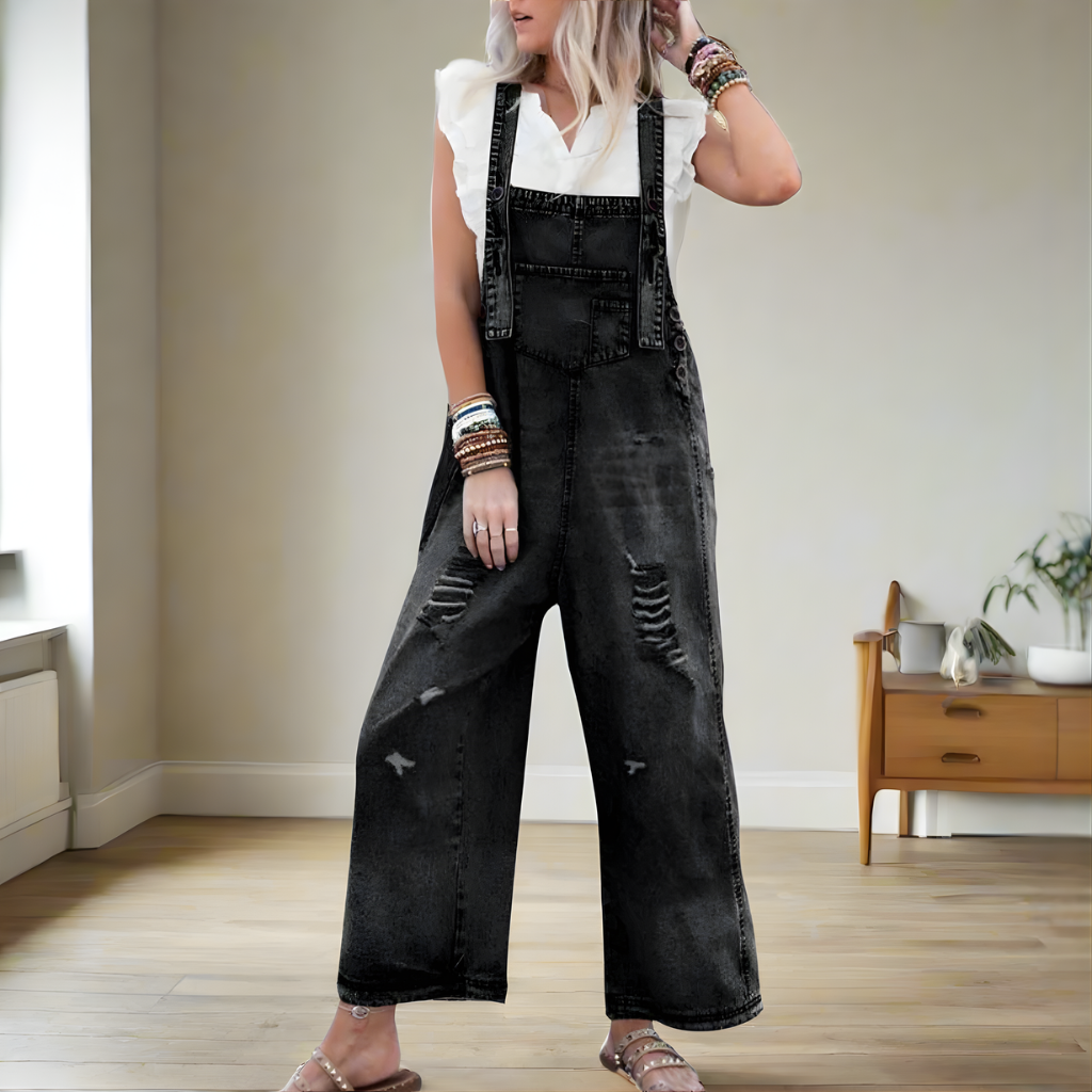Ariyah™ Vintage Wash Adjustable Utility Jumpsuit