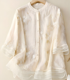 Clarice™ Cotton Blouse with Elegant Embroidery