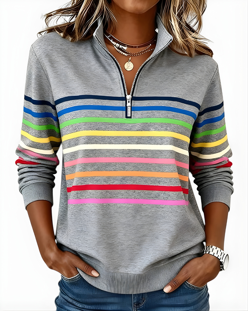 Raina™ Striped Zip-Up Hoodie