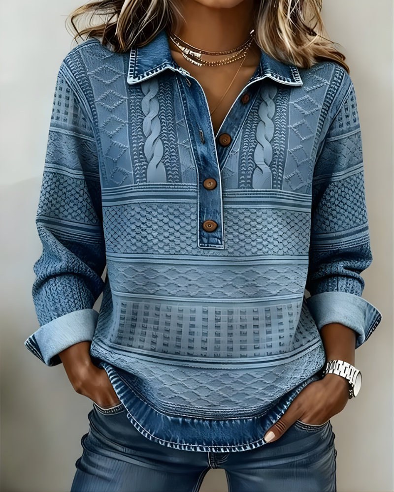 Rowan™ Collared Sweatshirt with Half-Button Closure
