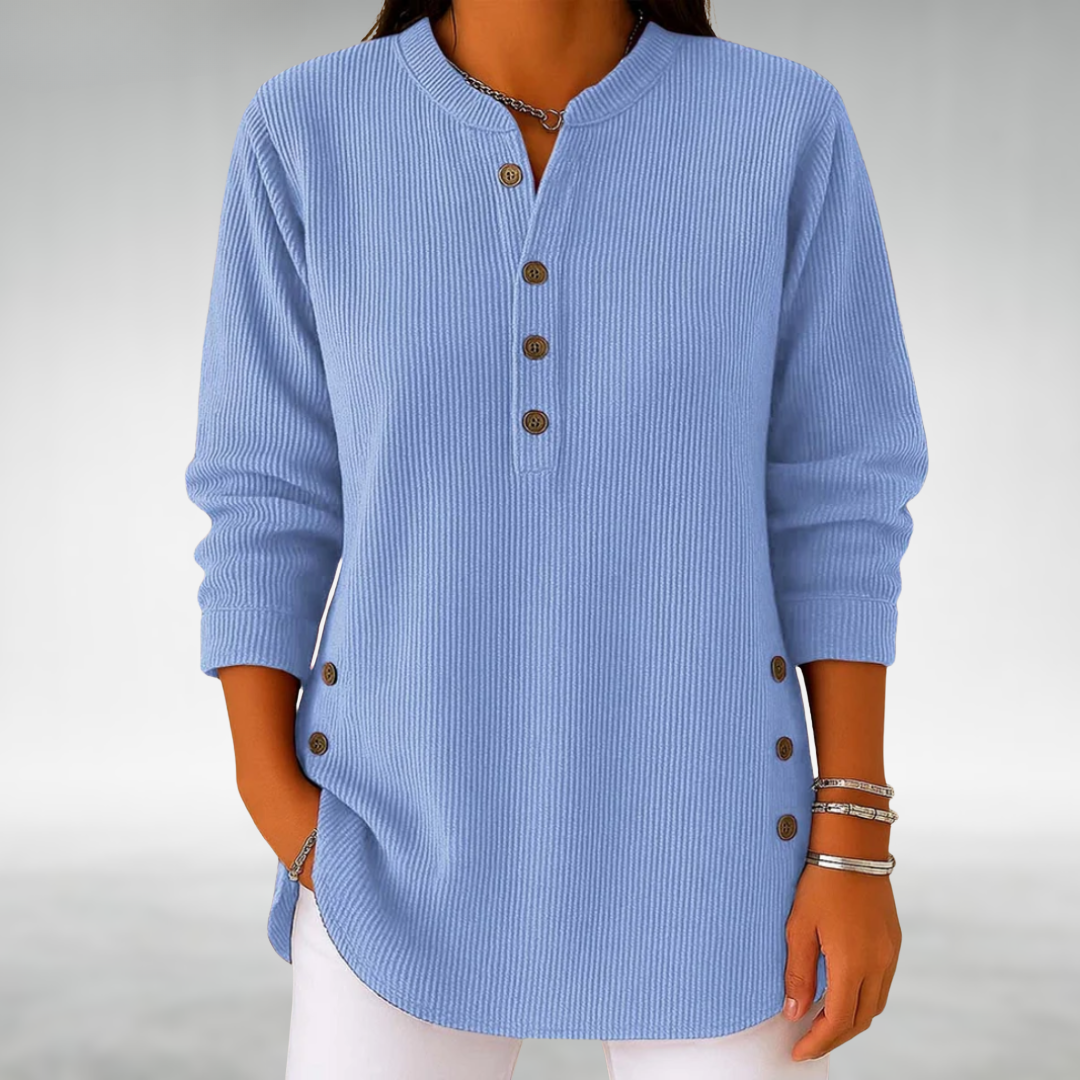Lilian™ Vintage-Inspired V-Neck Corduroy Top