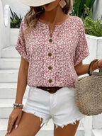 Amira™ - Floral Print Button-Up Shirt