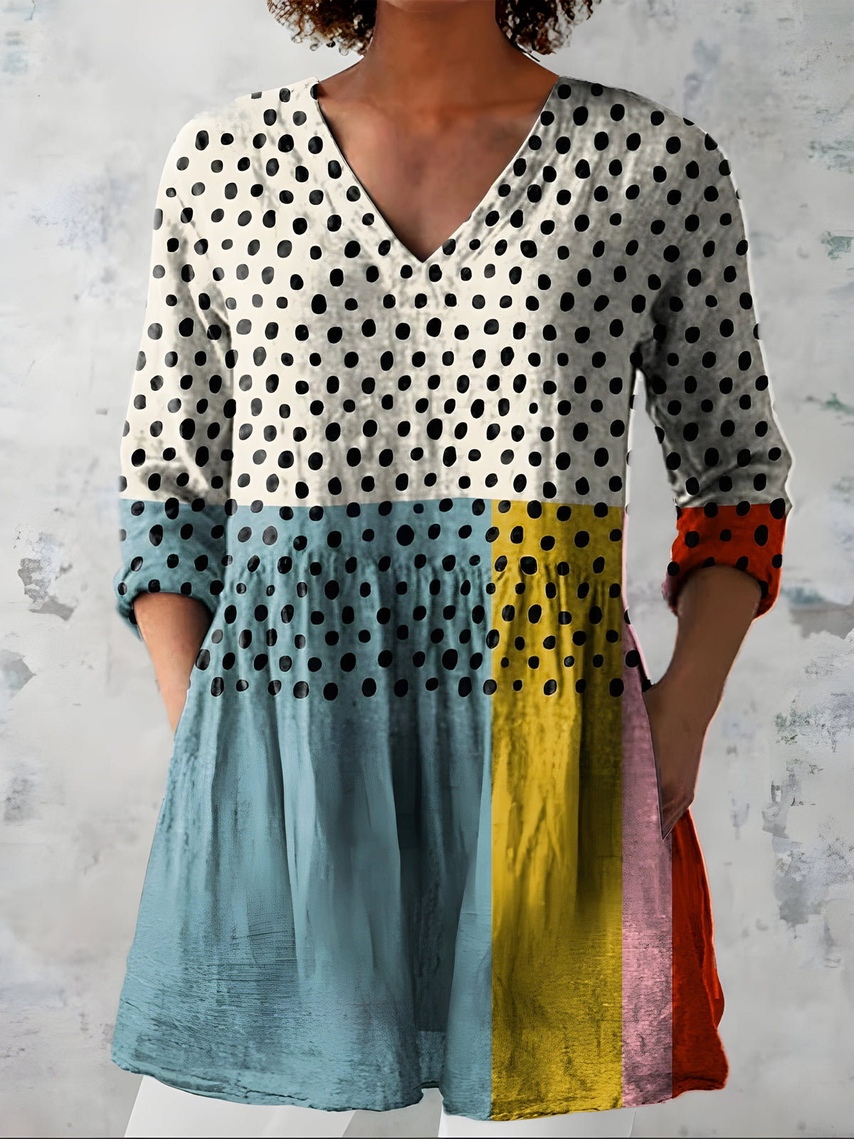 Jacqueline | V-Neck Long Blouse