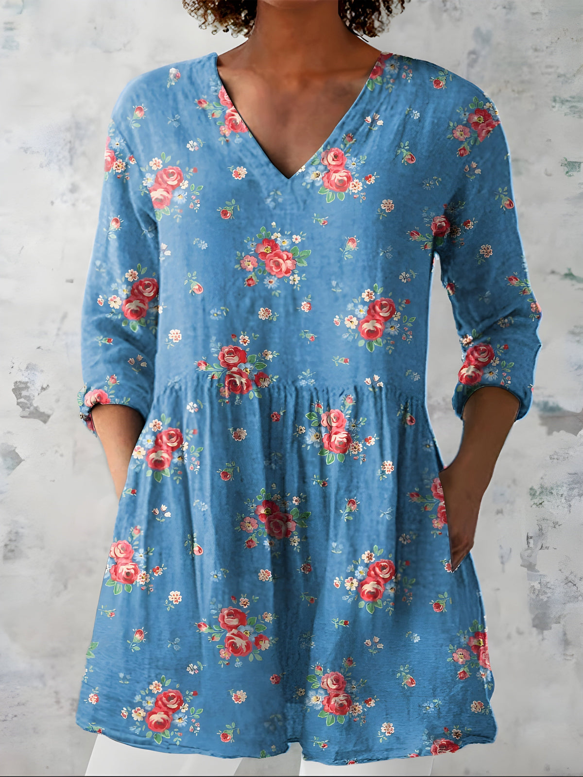 Lucia | V-Neck Long Blouse