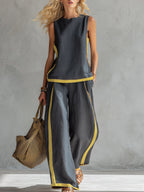 Leslie™ Elegant Linen Two-Piece Set