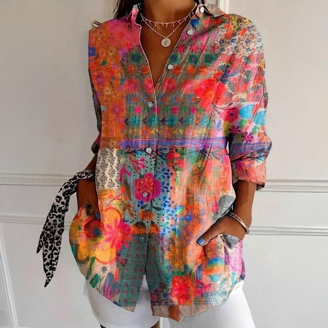 Roseanne™ Floral Breeze Button-Up Blouse