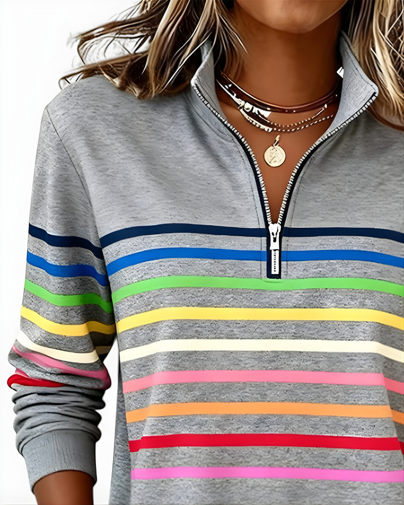 Raina™ Striped Zip-Up Hoodie