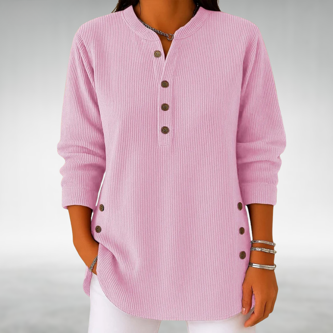 Lilian™ Vintage-Inspired V-Neck Corduroy Top