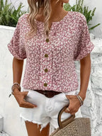 Amira™ - Floral Print Button-Up Shirt