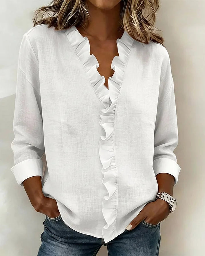 Lottie™ V-Neck Ruffle Blouse