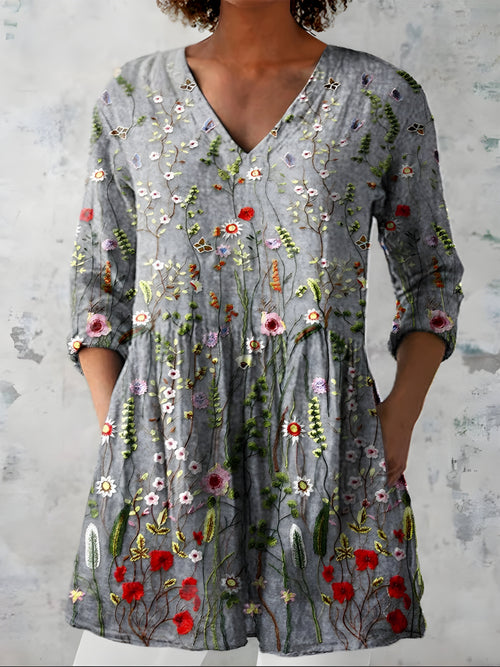 Audrey | V-Neck Long Blouse