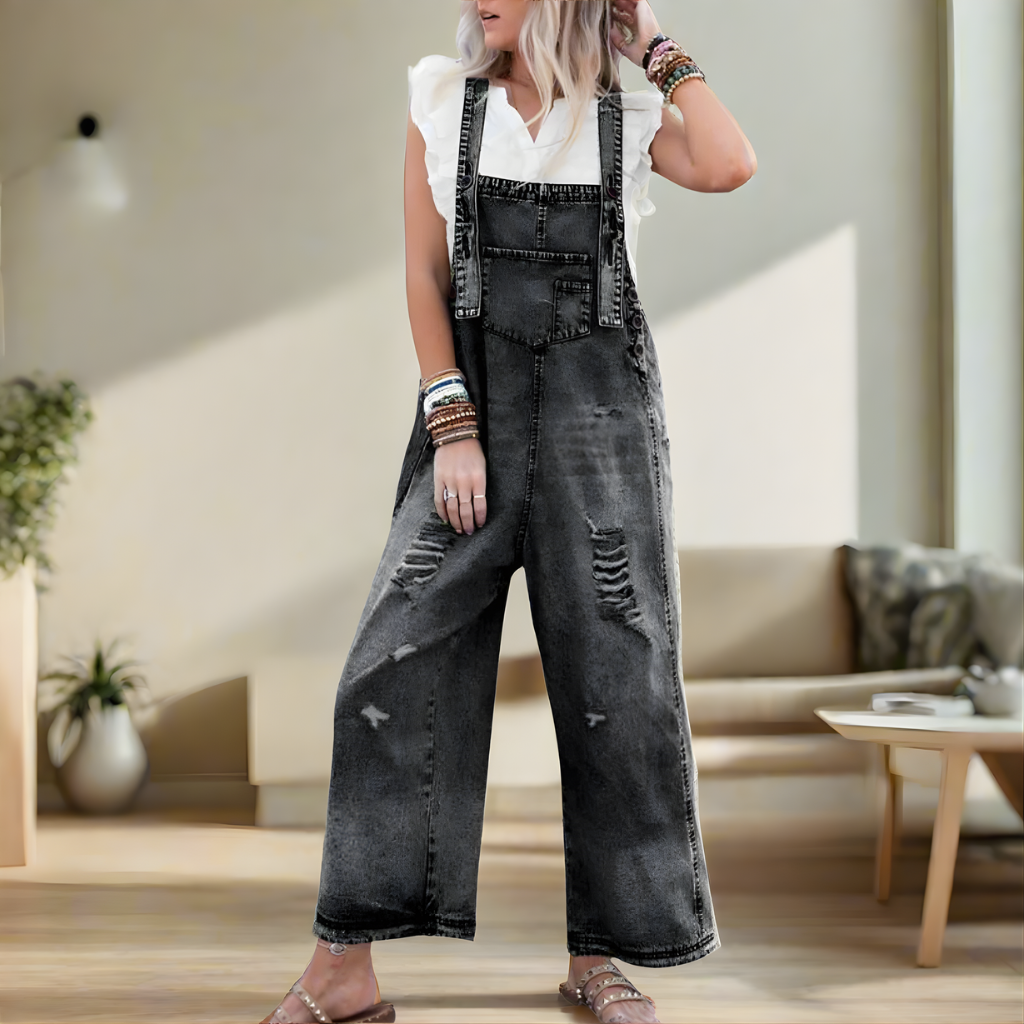 Ariyah™ Vintage Wash Adjustable Utility Jumpsuit