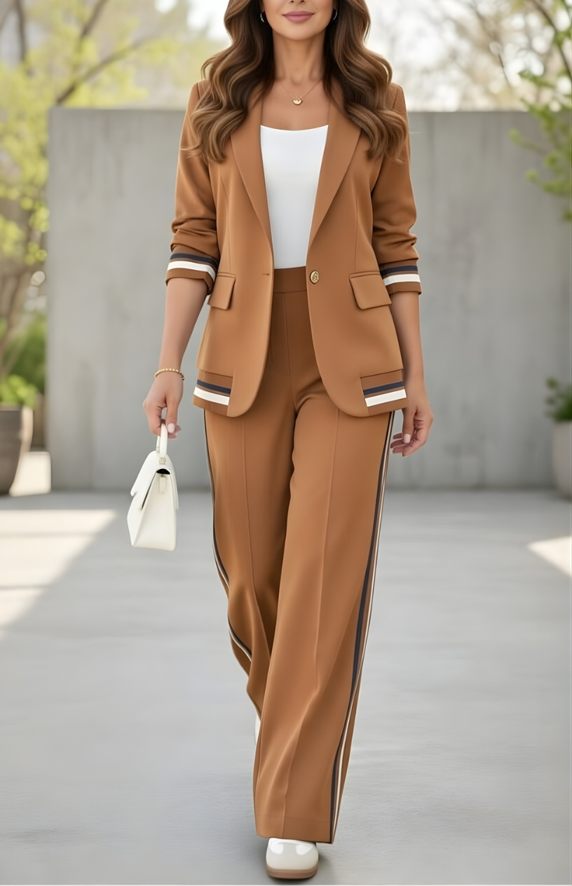 Emma™ Elegant Tailored Co-Ord Set with Chic Blazer and Trousers