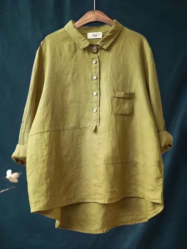 Stella™ Women's Long Sleeve Linen Blouse