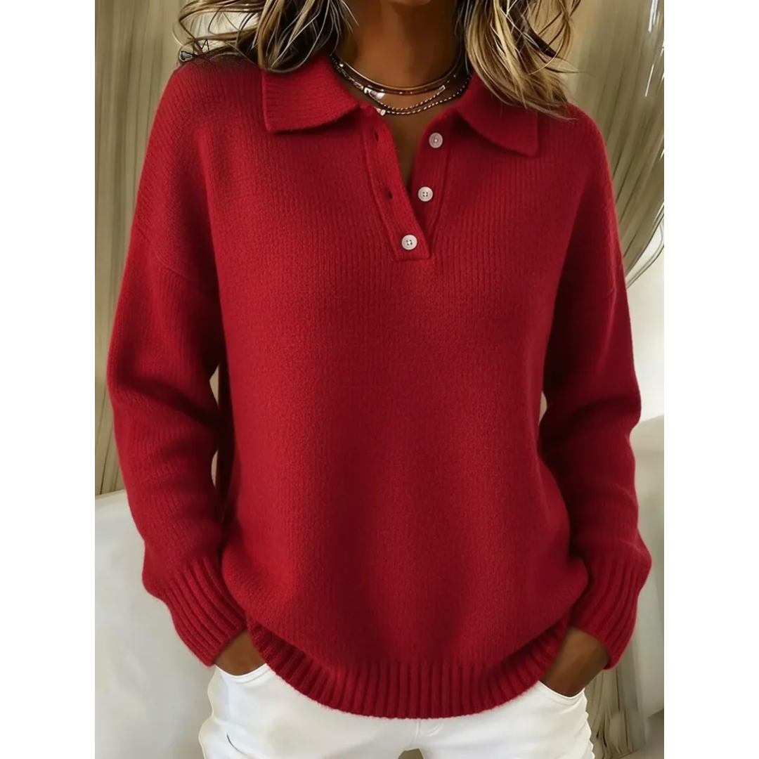 Avianna™ Button-Up Collared Knit Sweater