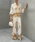 Leila™ Chic Two-Piece Lounge Set with Elegant Details