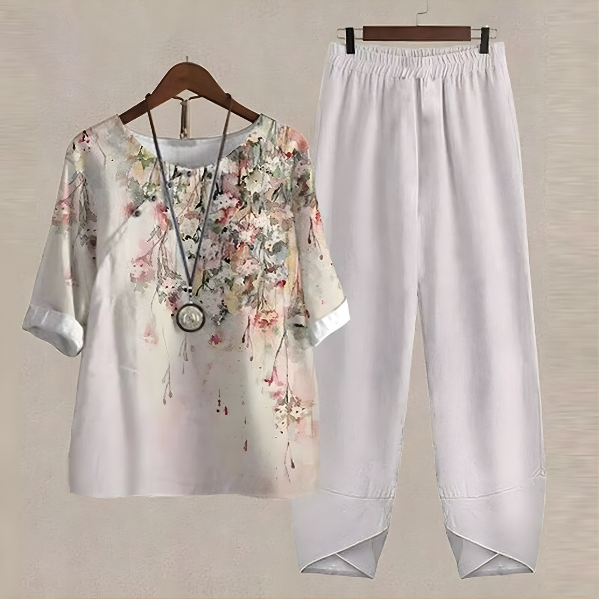 Odessa™ Floral Print Two-Piece Set with High-Waisted Pants
