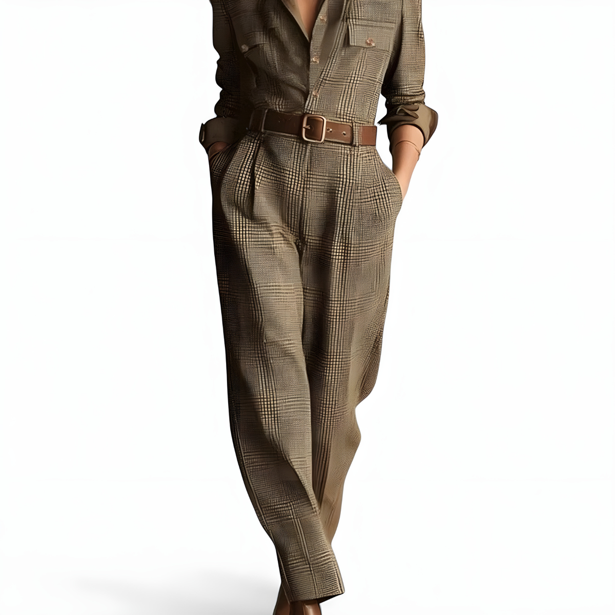 Cassia™ Elegant Tailored Jumpsuit with Belted Waist