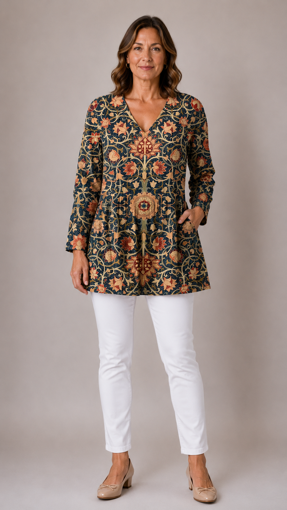 Lilian | V-Neck Long Blouse