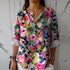 Aaliyah™ Elegant Floral Pattern Blouse
