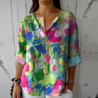 Aaliyah™ Elegant Floral Pattern Blouse