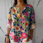 Aaliyah™ Elegant Floral Pattern Blouse