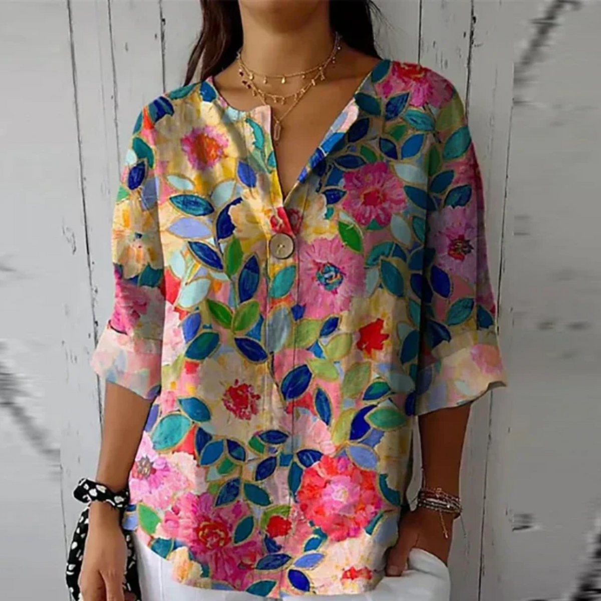 Aaliyah™ Elegant Floral Pattern Blouse