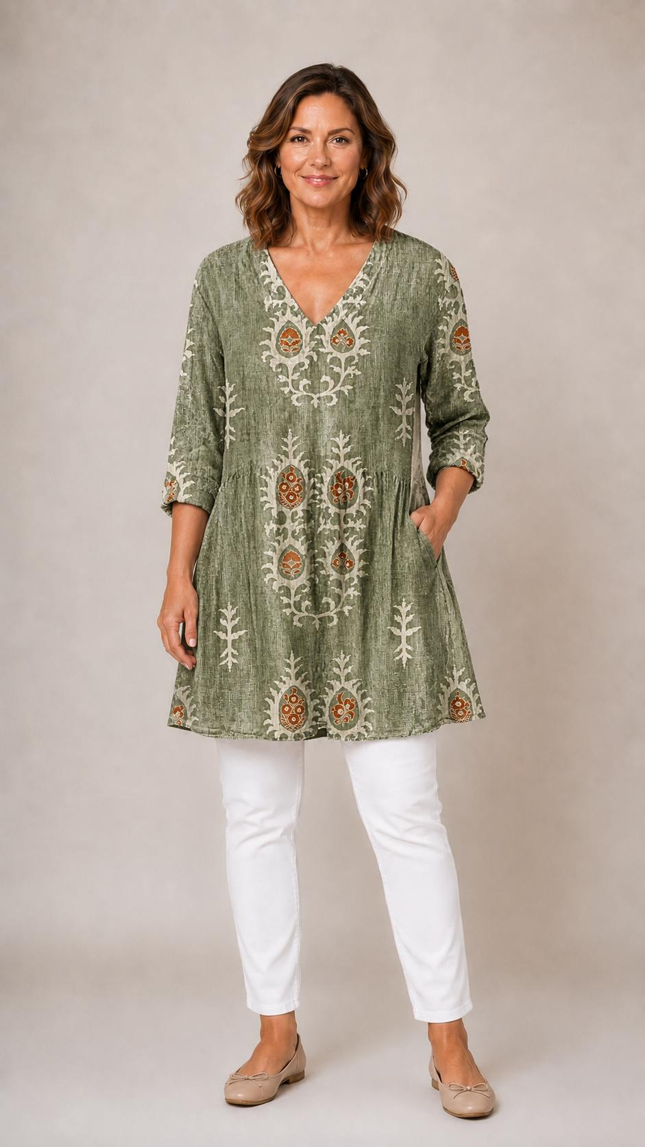 Everly | V-Neck Long Blouse