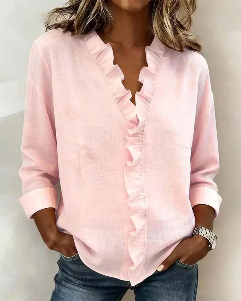 Lottie™ V-Neck Ruffle Blouse