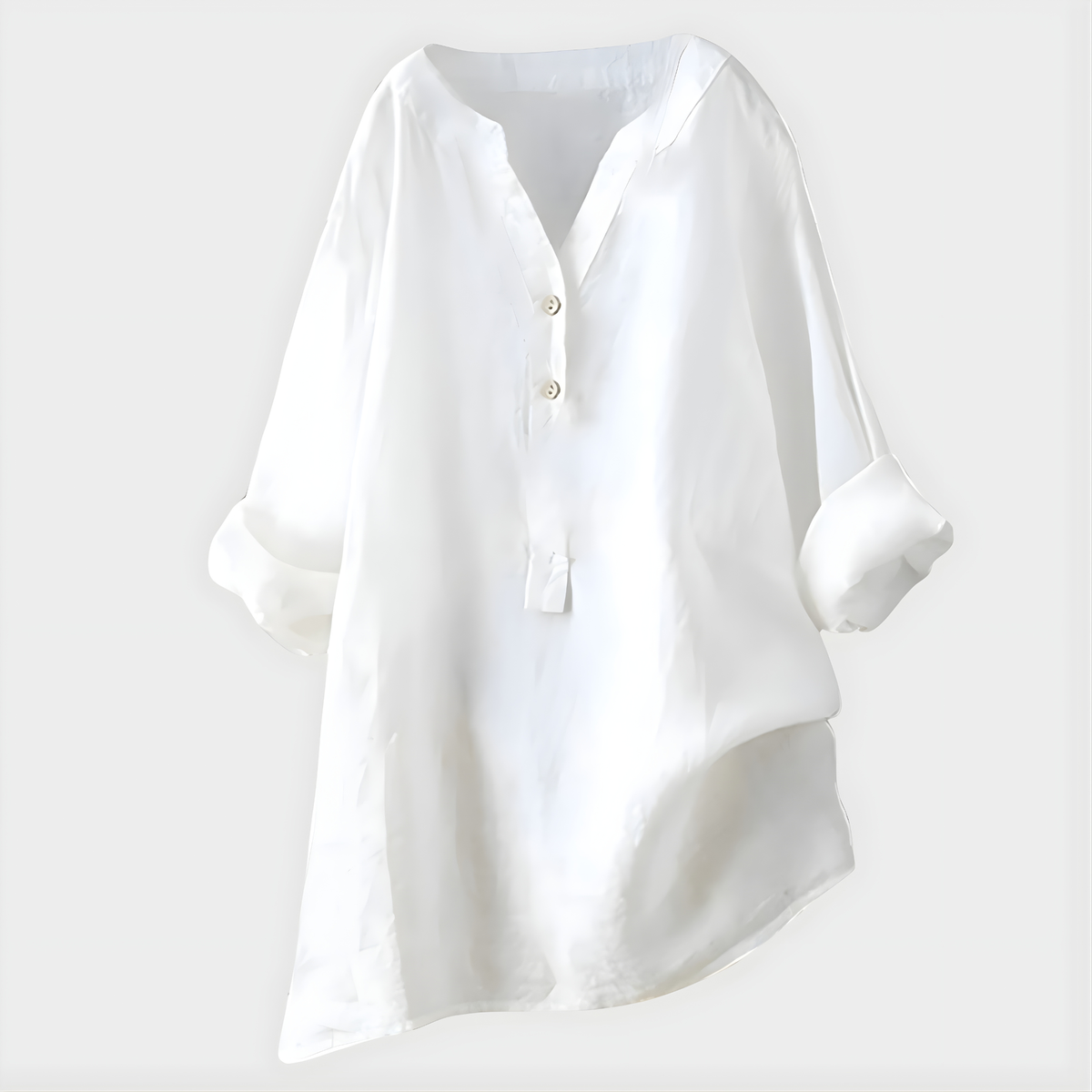 Veronique™ Chic V-Neck Blouse in Cotton-Linen Blend
