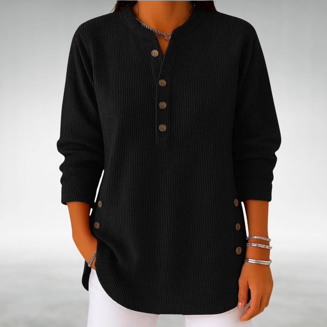 Lilian™ Vintage-Inspired V-Neck Corduroy Top