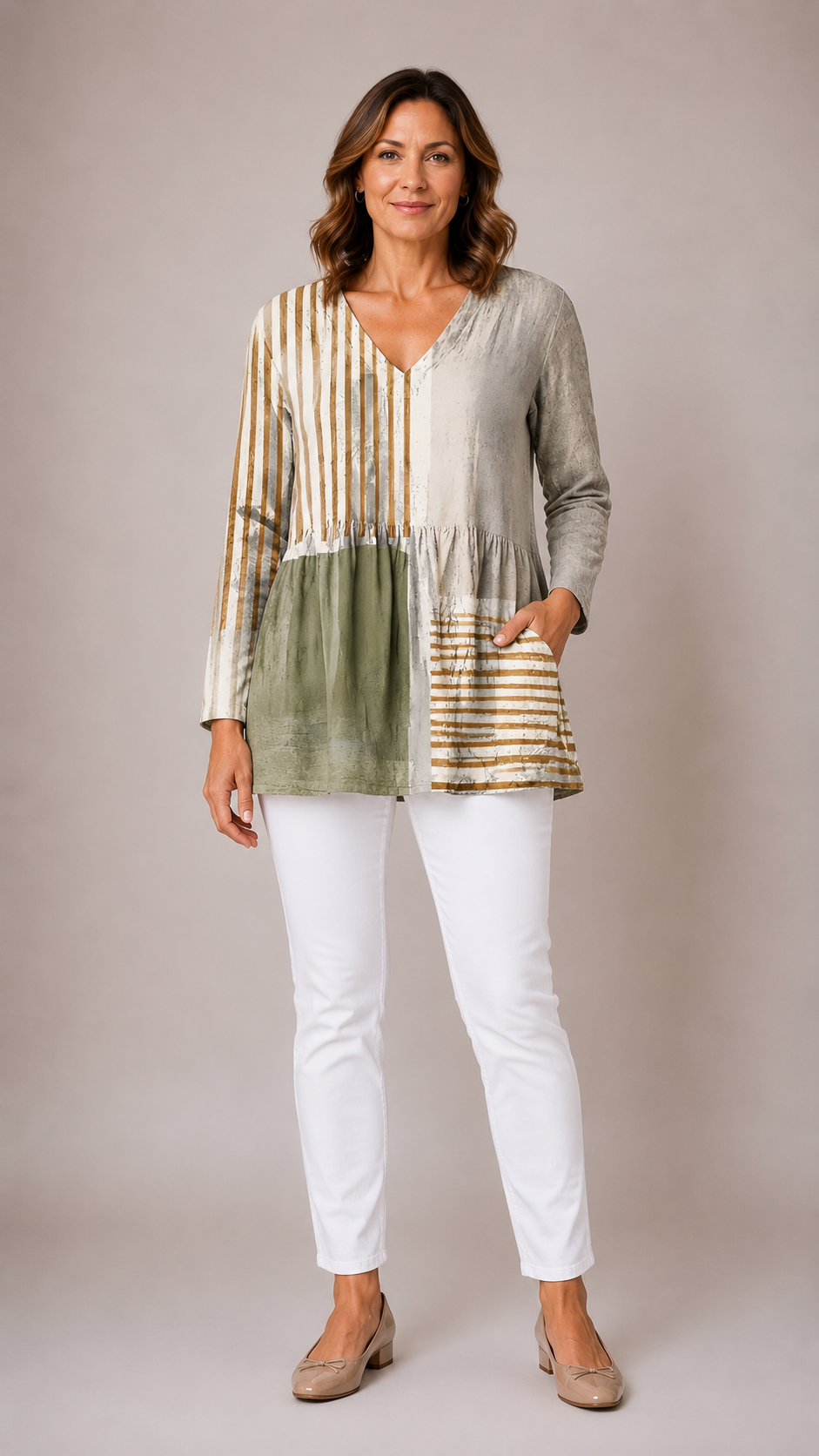 Natalie | V-Neck Long Blouse
