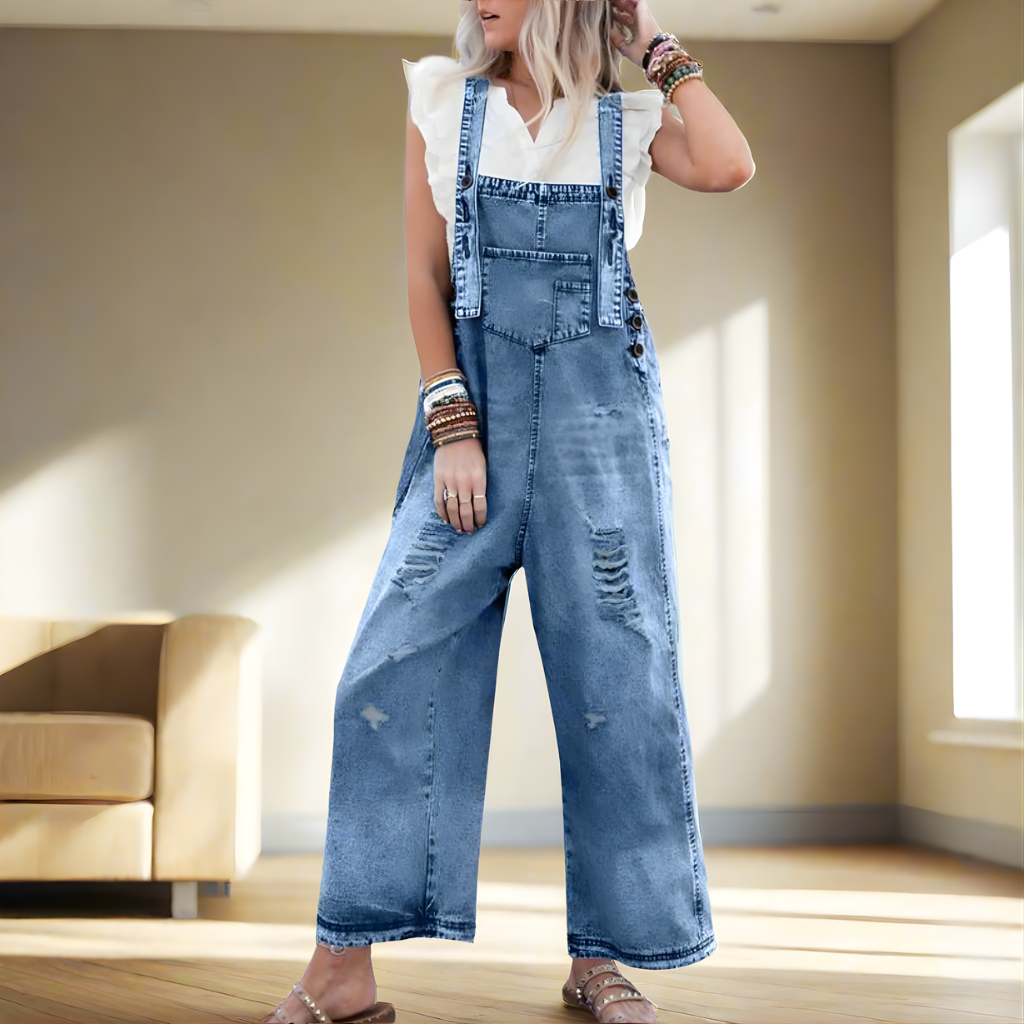 Ariyah™ Vintage Wash Adjustable Utility Jumpsuit