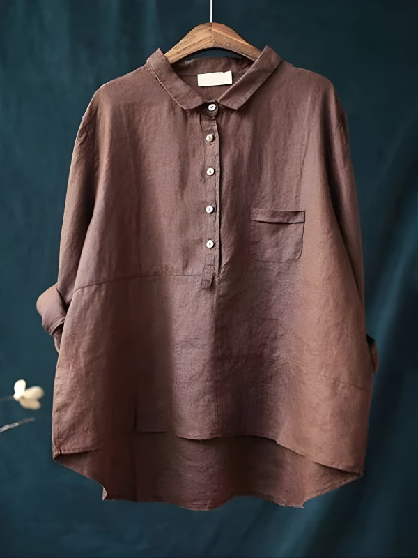 Stella™ Women's Long Sleeve Linen Blouse