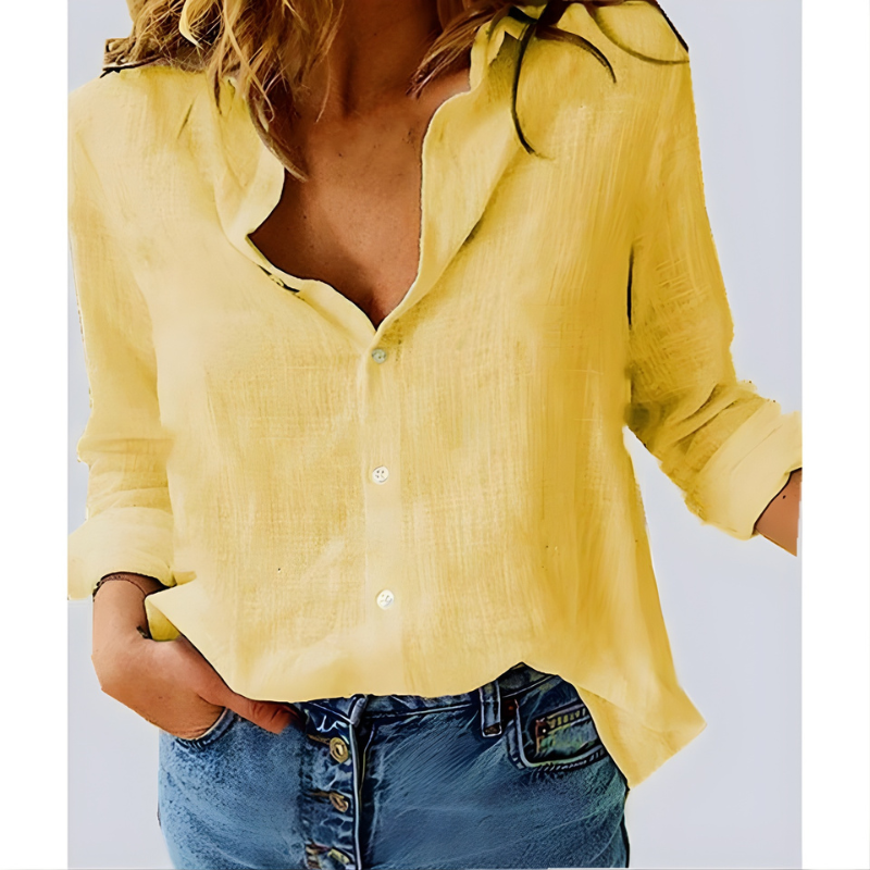 Leah™ Long Sleeve Cotton Blouse
