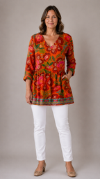 Priscilla | V-Neck Long Blouse