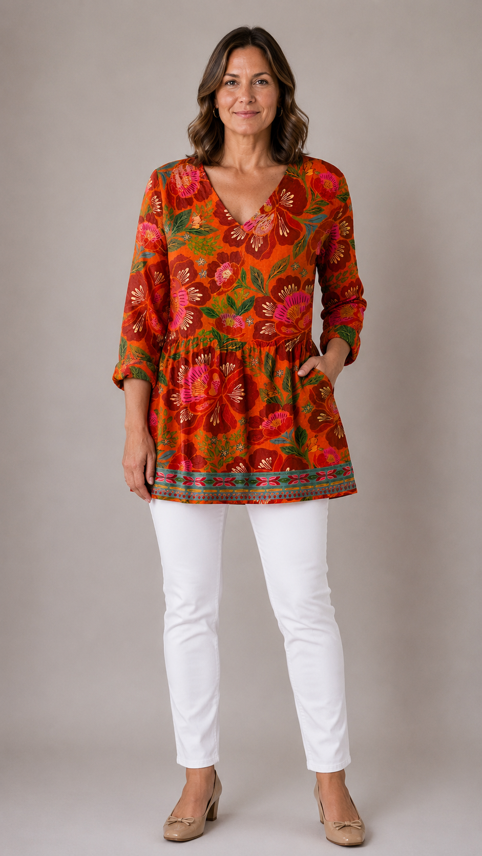 Priscilla | V-Neck Long Blouse