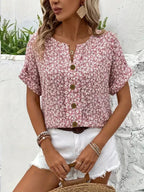 Amira™ - Floral Print Button-Up Shirt
