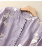 Clarice™ Cotton Blouse with Elegant Embroidery
